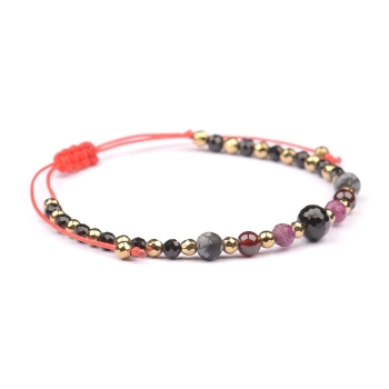 Bransoletka celebrytka TURMALIN + znak zodiaku KOZIOROŻEC zodiak